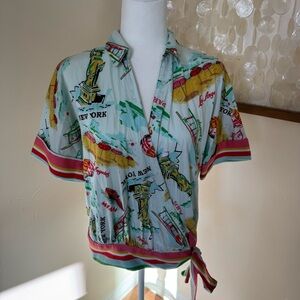 Trina Turk Wrap Blouse Top